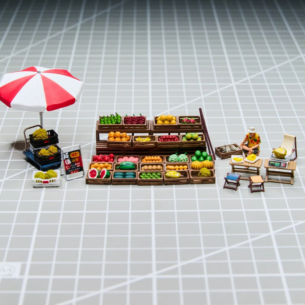 Model Kit Car - Kicarmod 1/64 Fruit Stand Model Kit