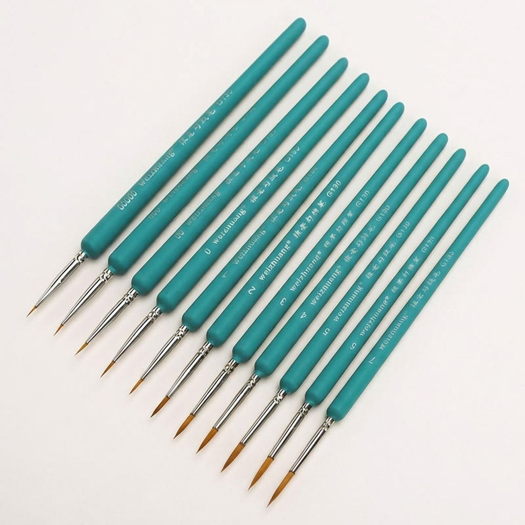 Metallic Paint Set - 11 PCS Miniature Paint Brushes Set
