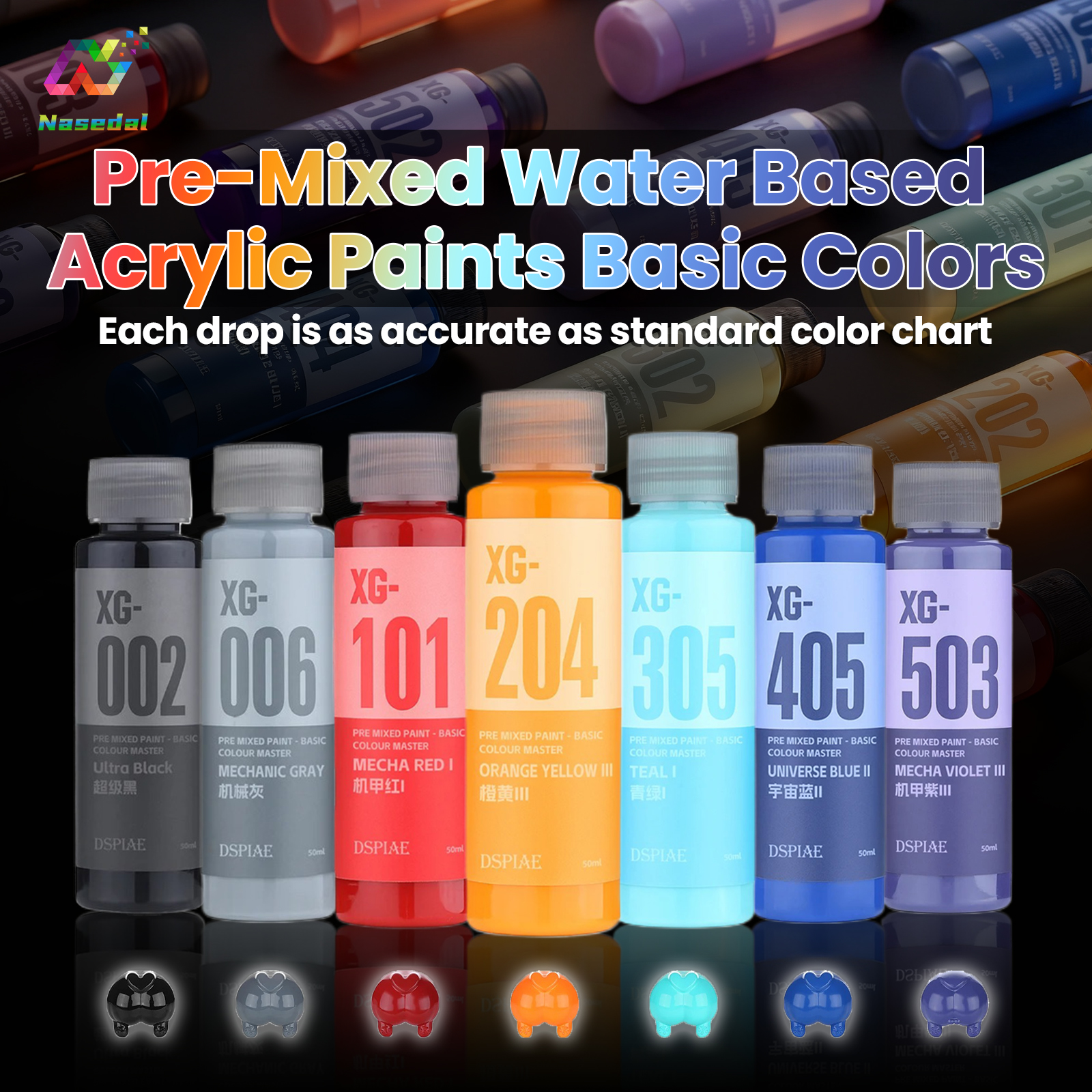 Metallic Paint Set - DSPIAE XG Series 50ML Pre Mixed