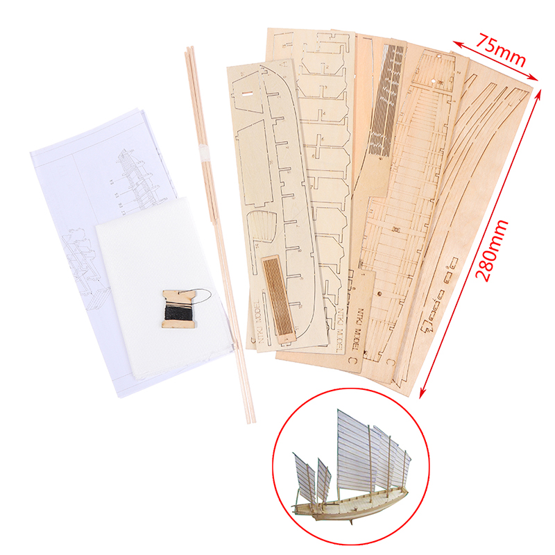1pcs Chinese sand boat wooden  - Model Kit U Boat ulasan dan harga
