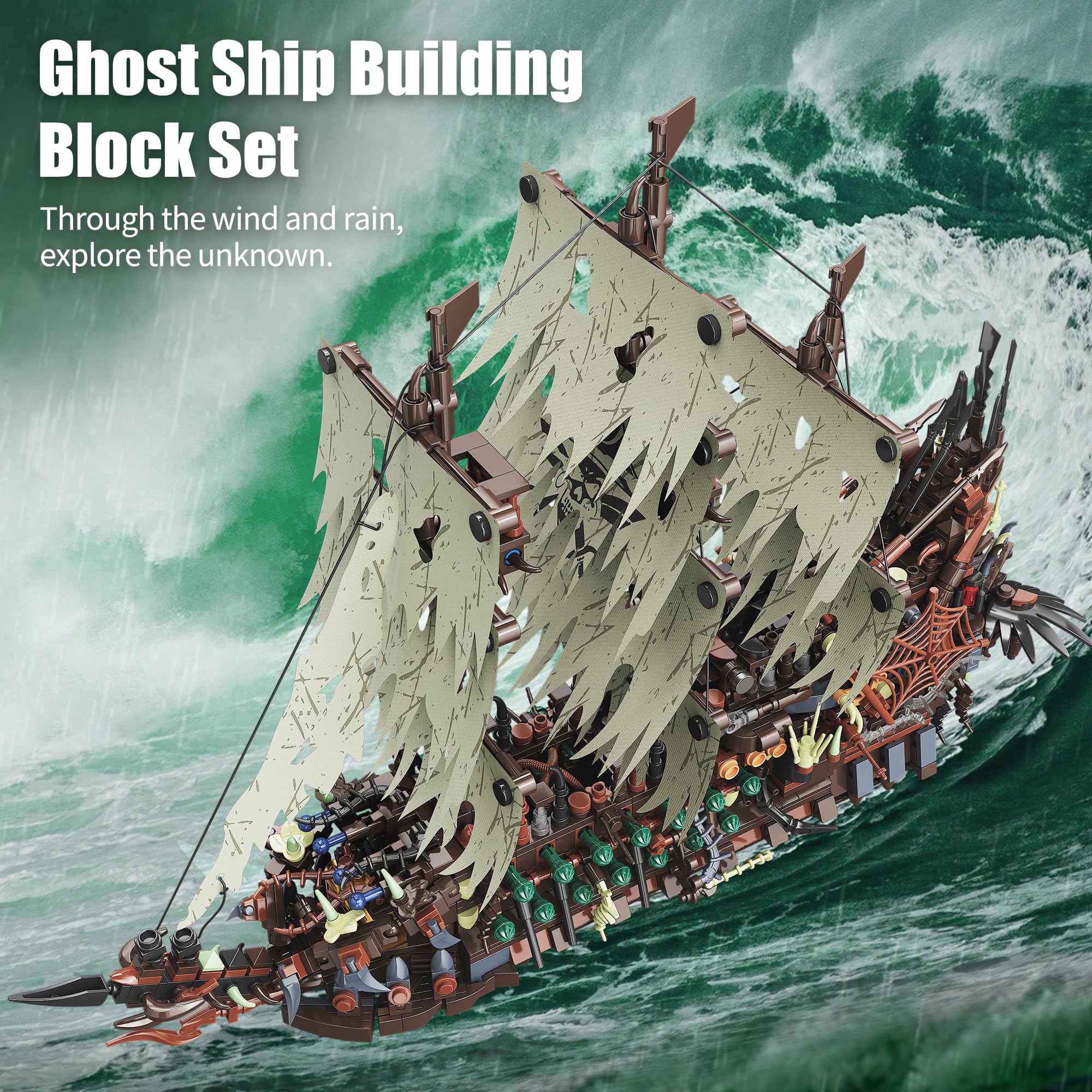 2159PCS Pirate Ship Building K - Model Kit U Boat ulasan dan harga