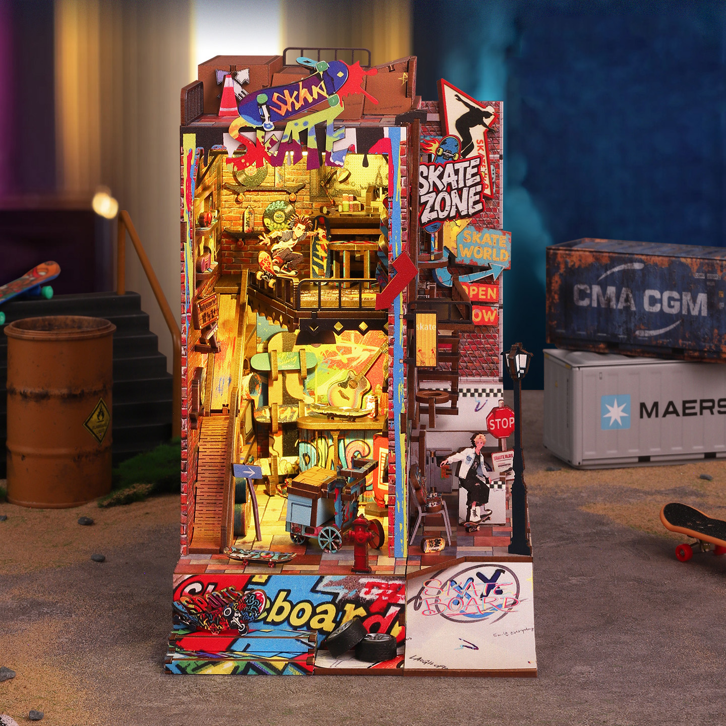 DIY Wooden Skateboarding Compe - Model Kit Competition ulasan dan harga