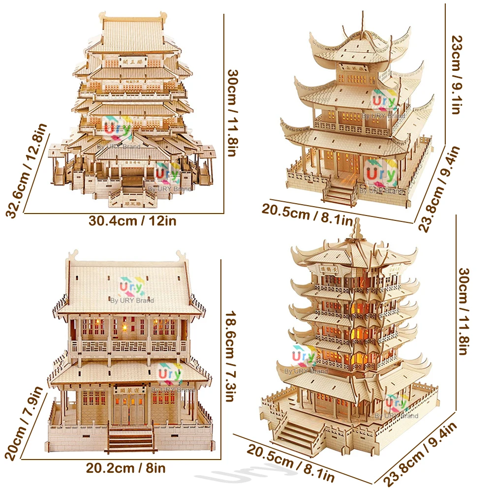 Ury 3D Wooden House Chinese Tr - Model Kit Revell ulasan dan harga