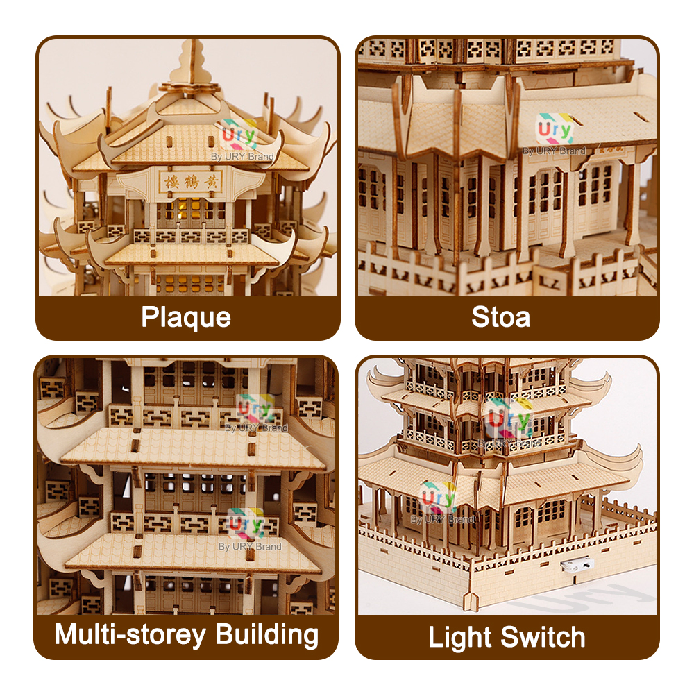 Ury 3D Wooden House Chinese Tr - Model Kit Revell ulasan dan harga