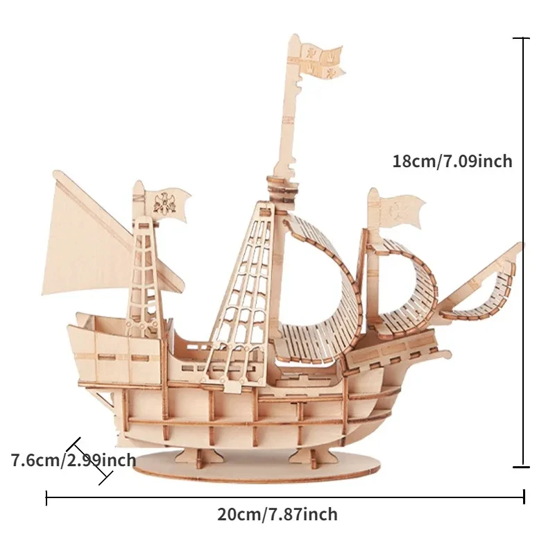 1PC 3D Sailboat Wooden Puzzle  - Model Kit Revell ulasan dan harga