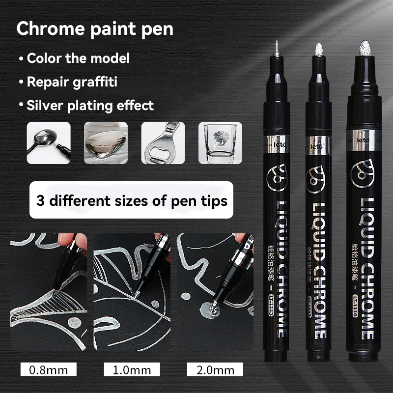 1-6pcs Chrome Pen Marker Mirro - Model Kit Markers ulasan dan harga