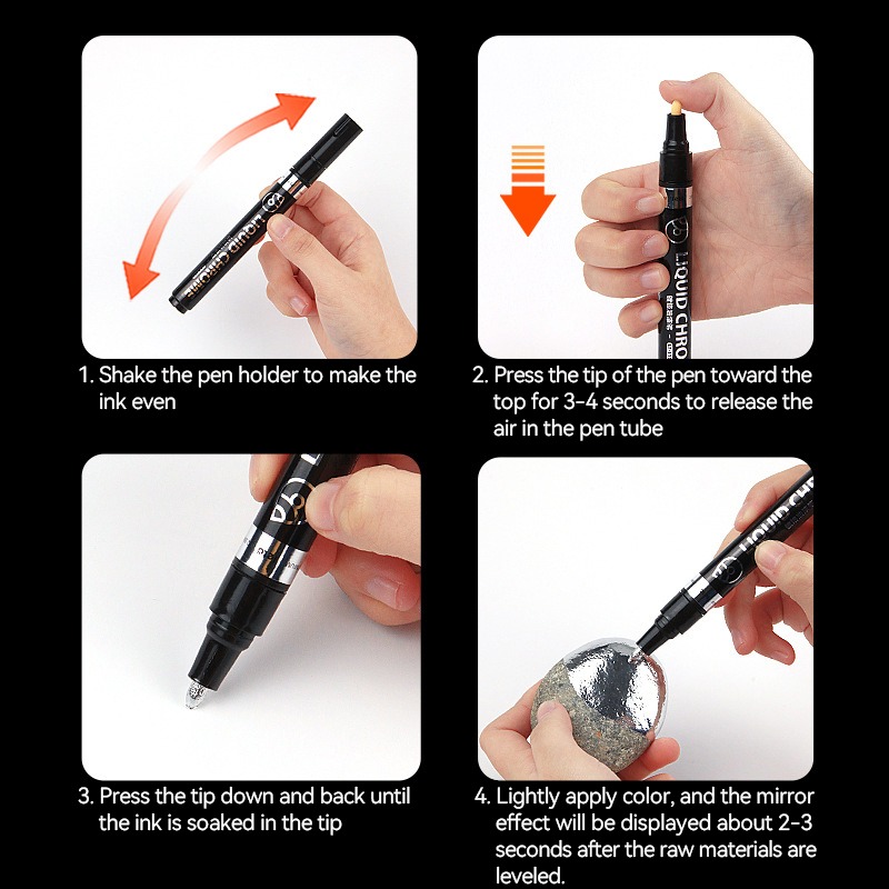1-6pcs Chrome Pen Marker Mirro - Model Kit Markers ulasan dan harga