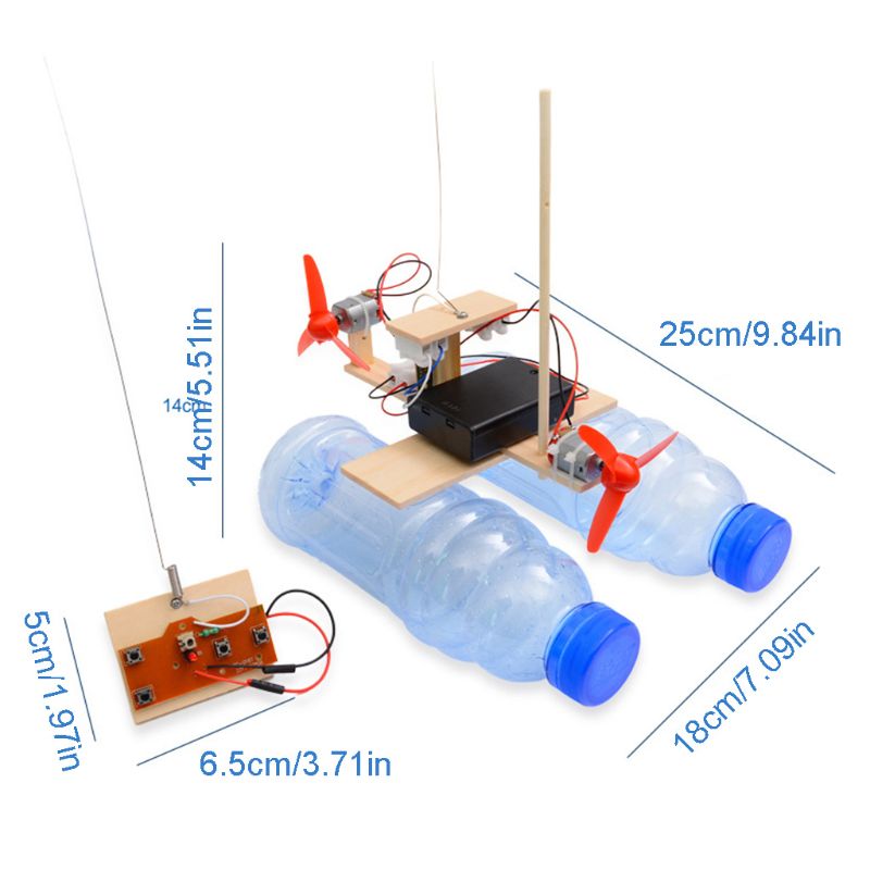 Wooden RC Boat Kid Toys Assemb - Model Kit U Boat ulasan dan harga