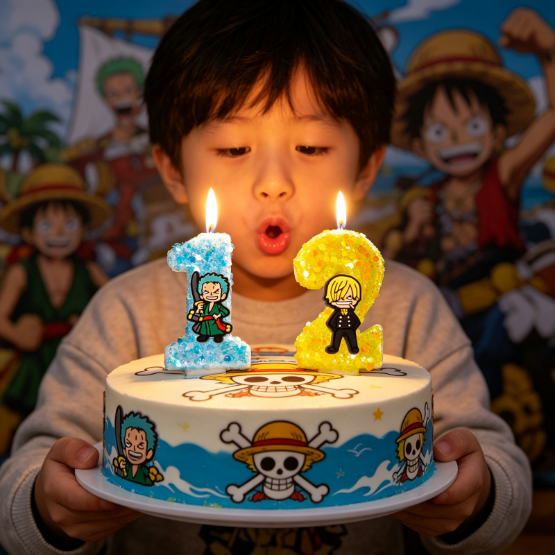 One Piece Theme Cartoon Candle - Model Kit Luffy ulasan dan harga
